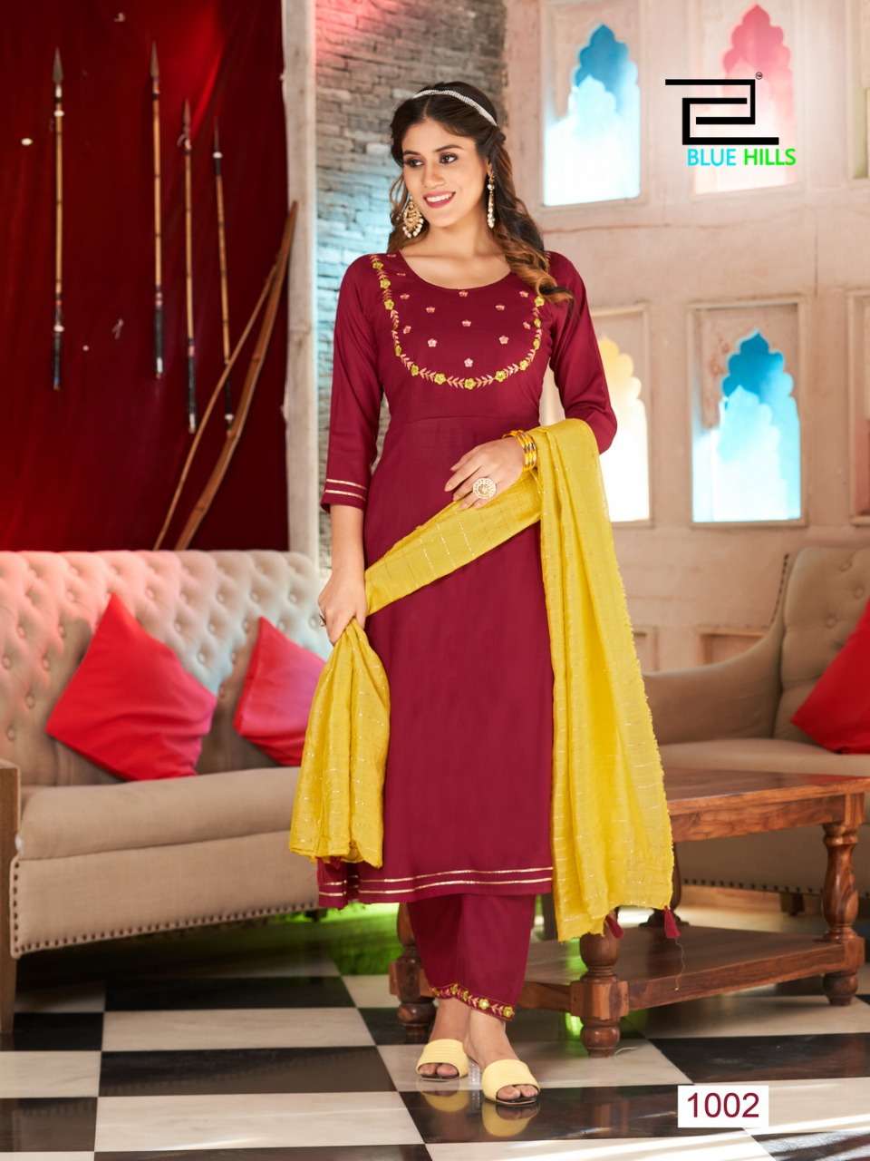 BUTTERFLY BY BLUE HILLS 1001 TO 1007 SERIES BEAUTIFUL SUITS COLORFUL STYLISH FANCY CASUAL WEAR & ETHNIC WEAR RAYON SLUB DRESSES AT WHOLESALE PRICE