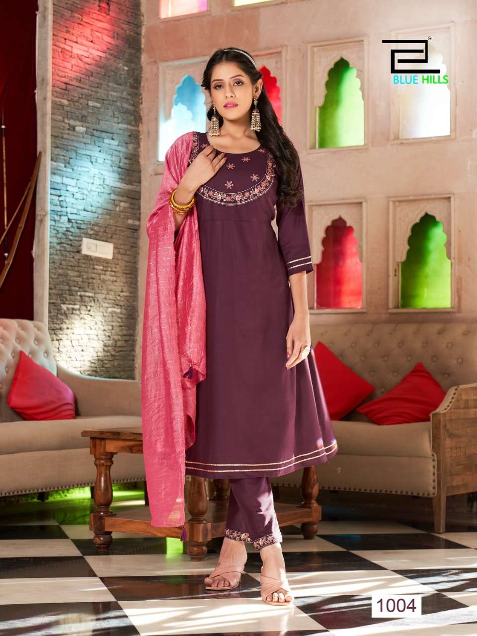 BUTTERFLY BY BLUE HILLS 1001 TO 1007 SERIES BEAUTIFUL SUITS COLORFUL STYLISH FANCY CASUAL WEAR & ETHNIC WEAR RAYON SLUB DRESSES AT WHOLESALE PRICE