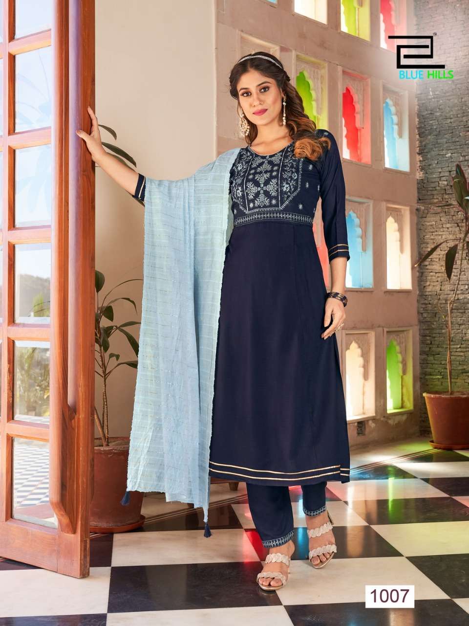 BUTTERFLY BY BLUE HILLS 1001 TO 1007 SERIES BEAUTIFUL SUITS COLORFUL STYLISH FANCY CASUAL WEAR & ETHNIC WEAR RAYON SLUB DRESSES AT WHOLESALE PRICE