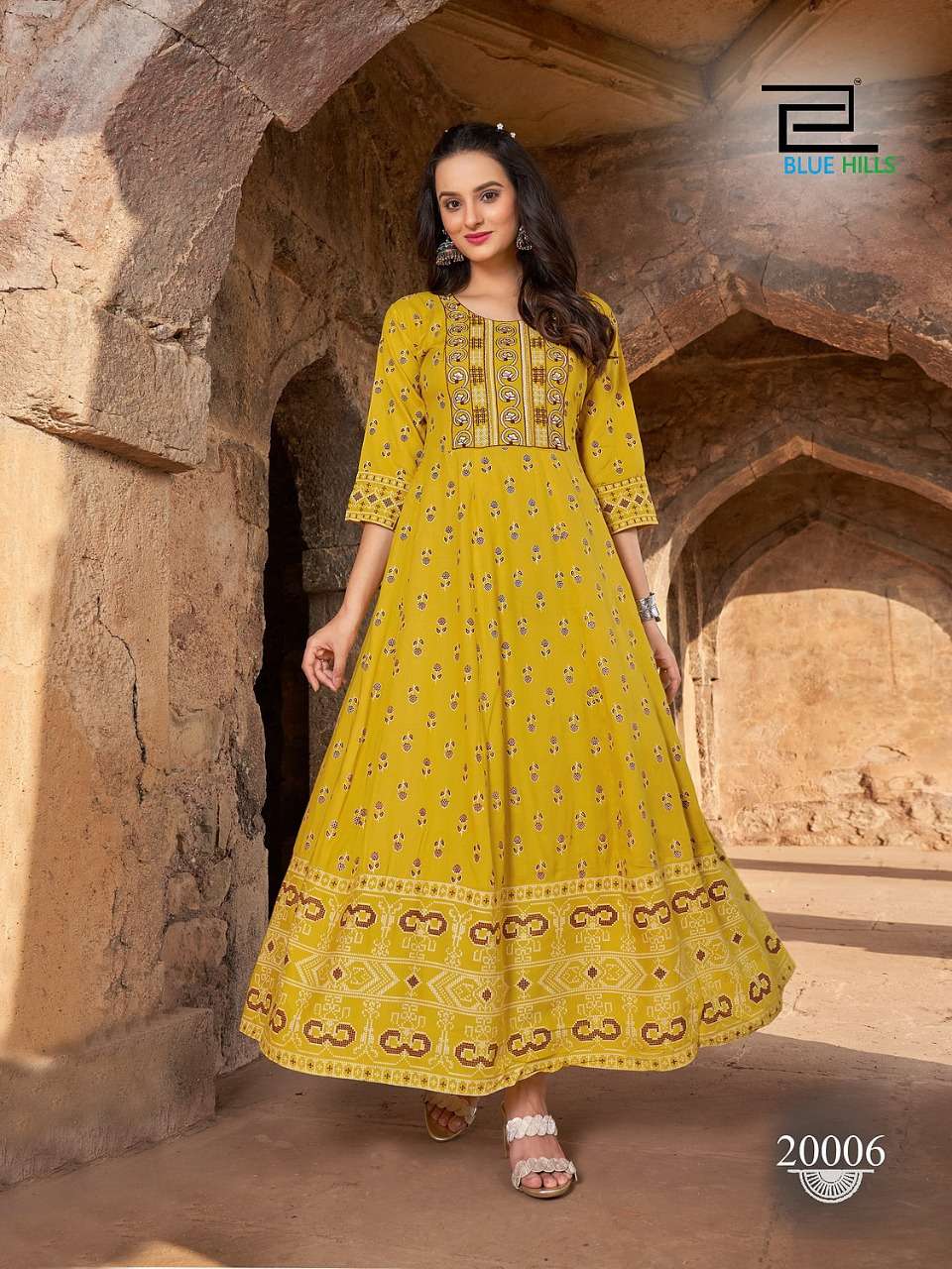 UP TO DATE VOL-20 BY BLUE HILLS 20001 TO 20008 SERIES BEAUTIFUL STYLISH FANCY COLORFUL CASUAL WEAR & ETHNIC WEAR RAYON FOIL GOWNS AT WHOLESALE PRICE