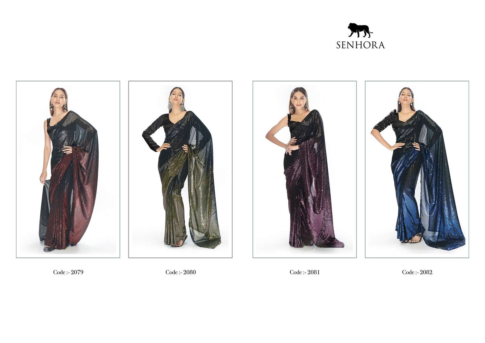 Party Fantasy By Senhora Dresses 2079 To 2082 Series Indian Traditional Wear Collection Beautiful Stylish Fancy Colorful Party Wear & Occasional Wear Georgette Sarees At Wholesale Price
