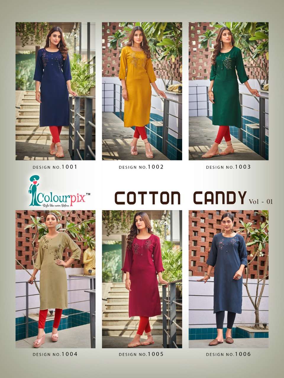 Cotton Candy Vol-1 By Colourpix 1001 To 1006 Series Designer Stylish Fancy Colorful Beautiful Party Wear & Ethnic Wear Collection Rayon Kurtis At Wholesale Price