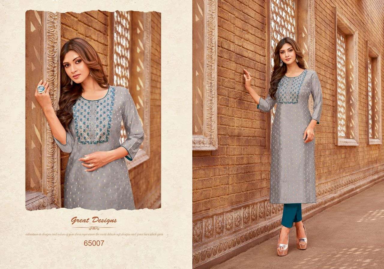 AMORY VOL-8 BY ARTIO 65001 TO 65010 SERIES DESIGNER STYLISH FANCY COLORFUL BEAUTIFUL PARTY WEAR & ETHNIC WEAR COLLECTION SILK EMBROIDERY KURTIS AT WHOLESALE PRICE