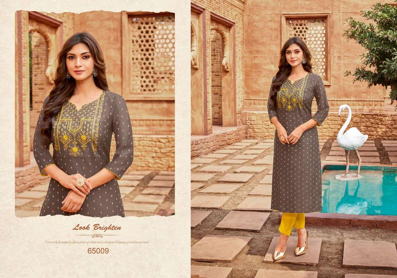 AMORY VOL-8 BY ARTIO 65001 TO 65010 SERIES DESIGNER STYLISH FANCY COLORFUL BEAUTIFUL PARTY WEAR & ETHNIC WEAR COLLECTION SILK EMBROIDERY KURTIS AT WHOLESALE PRICE