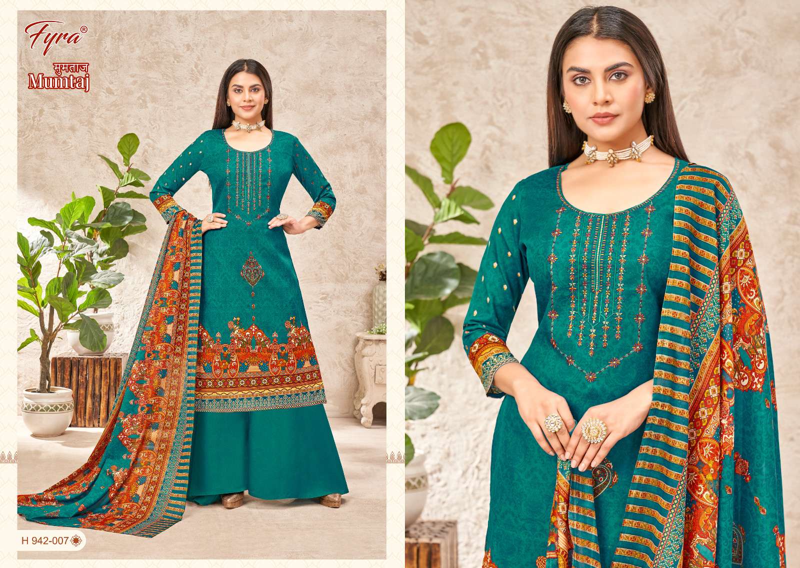 MUMTAJ BY FYRA 942-001 TO 942-010 SERIES FESTIVE SUITS BEAUTIFUL FANCY COLORFUL STYLISH PARTY WEAR & OCCASIONAL WEAR PURE SOFT COTTON DRESSES AT WHOLESALE PRICE