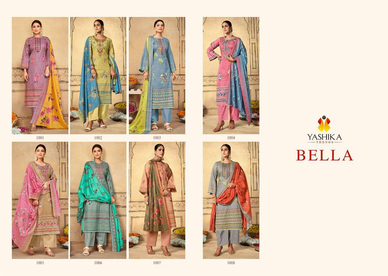 BELLA BY YASHIKA TRENDS 1001 TO 1008 SERIES BEAUTIFUL SUITS COLORFUL STYLISH FANCY CASUAL WEAR & ETHNIC WEAR HEAVY COTTON PRINT DRESSES AT WHOLESALE PRICE