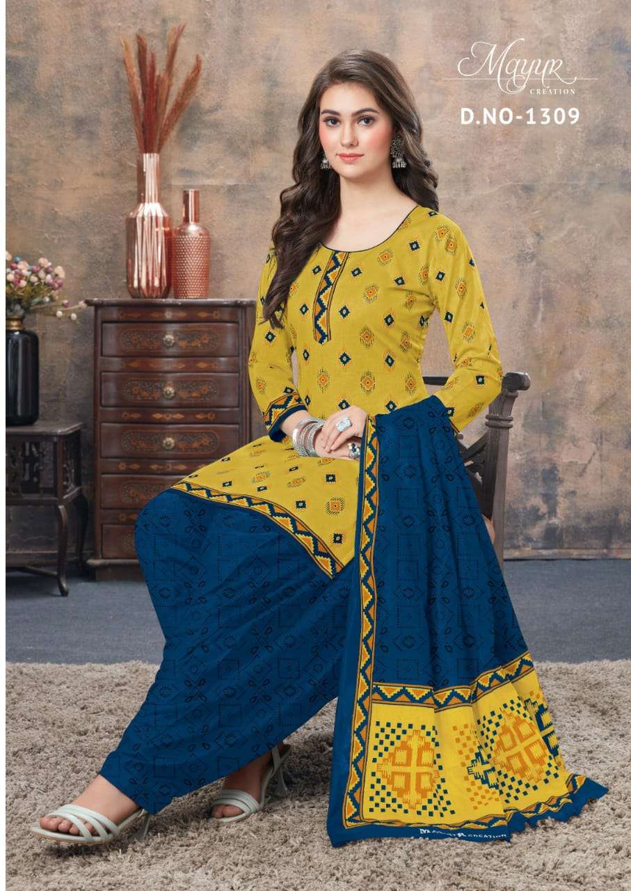 IKKAT VOL-13 BY MAYUR CREATION 1301 TO 1310 SERIES BEAUTIFUL STYLISH SUITS FANCY COLORFUL CASUAL WEAR & ETHNIC WEAR & READY TO WEAR COTTON PRINTED DRESSES AT WHOLESALE PRICE