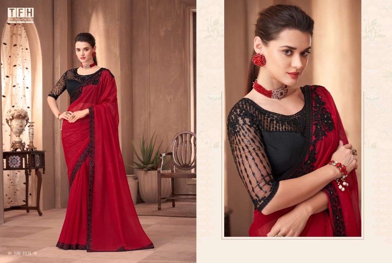 Sandalwood Vol-11 By Tfh 1101 To 1118 Series Indian Traditional Wear Collection Beautiful Stylish Fancy Colorful Party Wear & Occasional Wear Silk Sarees At Wholesale Price