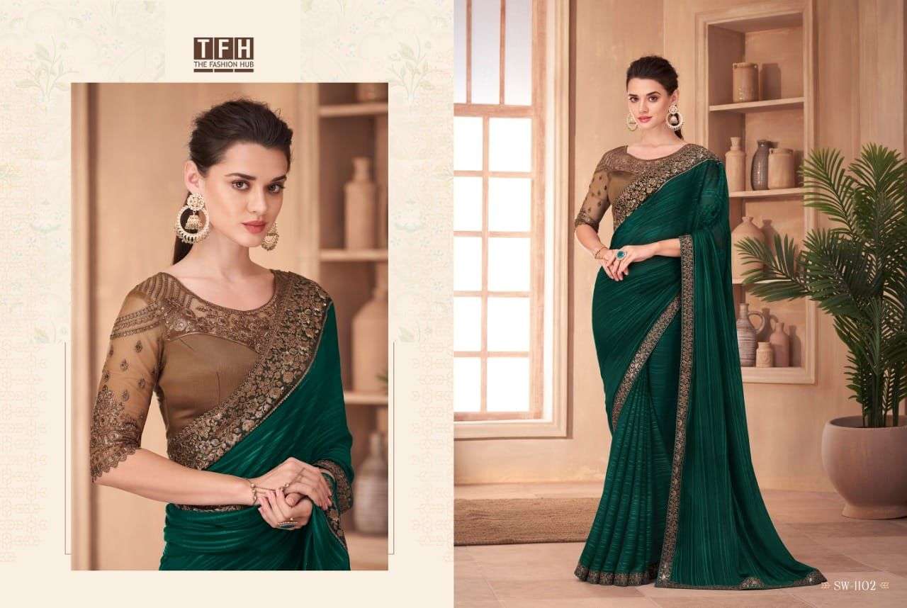 Sandalwood Vol-11 By Tfh 1101 To 1118 Series Indian Traditional Wear Collection Beautiful Stylish Fancy Colorful Party Wear & Occasional Wear Silk Sarees At Wholesale Price