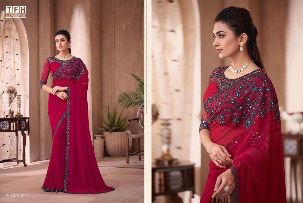 Sandalwood Vol-11 By Tfh 1101 To 1118 Series Indian Traditional Wear Collection Beautiful Stylish Fancy Colorful Party Wear & Occasional Wear Silk Sarees At Wholesale Price