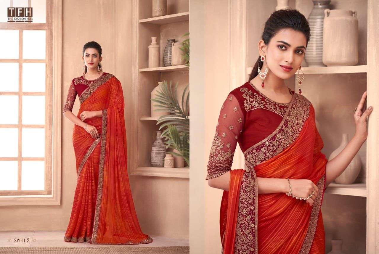 Sandalwood Vol-11 By Tfh 1101 To 1118 Series Indian Traditional Wear Collection Beautiful Stylish Fancy Colorful Party Wear & Occasional Wear Silk Sarees At Wholesale Price