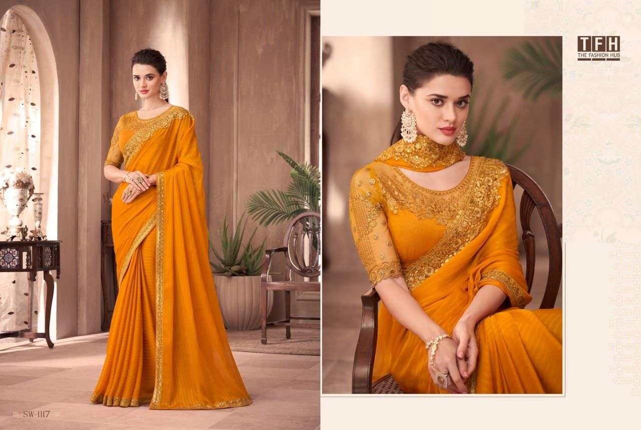 Sandalwood Vol-11 By Tfh 1101 To 1118 Series Indian Traditional Wear Collection Beautiful Stylish Fancy Colorful Party Wear & Occasional Wear Silk Sarees At Wholesale Price
