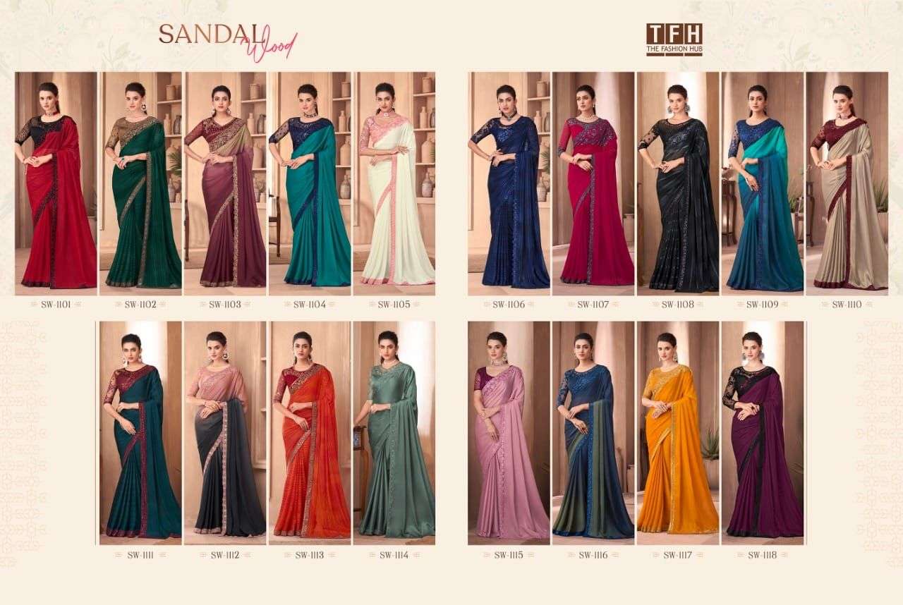 Sandalwood Vol-11 By Tfh 1101 To 1118 Series Indian Traditional Wear Collection Beautiful Stylish Fancy Colorful Party Wear & Occasional Wear Silk Sarees At Wholesale Price