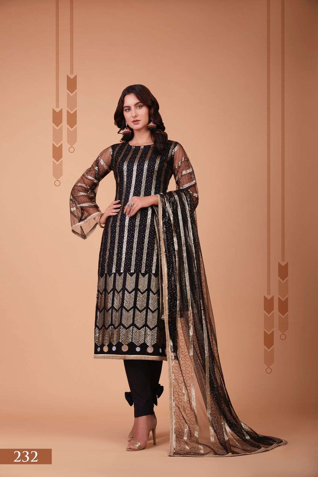 Zehra Vol-3 By Narayani Fashion Hub 229 To 232 Series Beautiful Suits Colorful Stylish Fancy Casual Wear & Ethnic Wear Mono Net Dresses At Wholesale Price