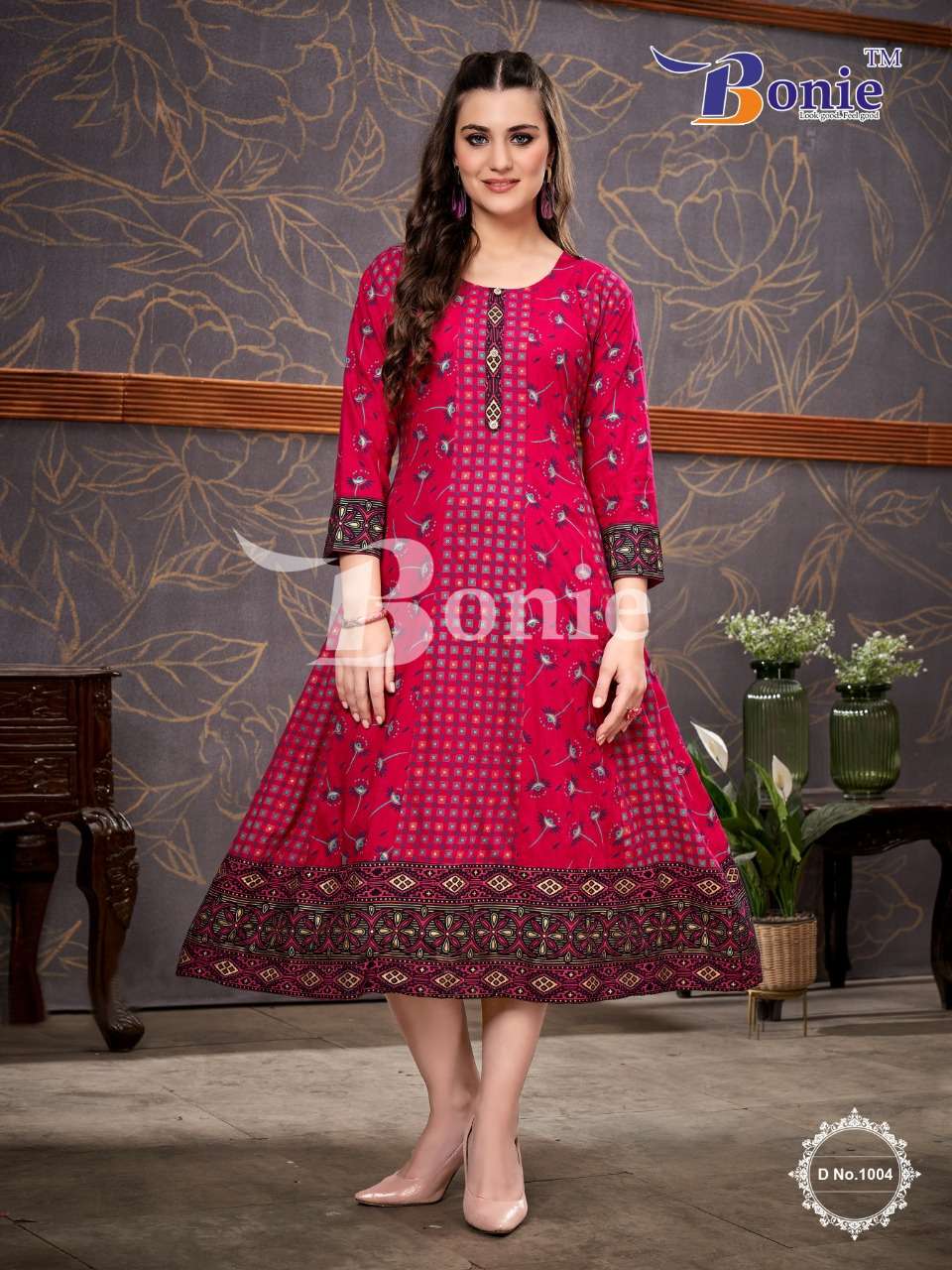 SUHANA BY BONIE 1001 TO 1006 SERIES DESIGNER STYLISH FANCY COLORFUL BEAUTIFUL PARTY WEAR & ETHNIC WEAR COLLECTION RAYON KURTIS AT WHOLESALE PRICE