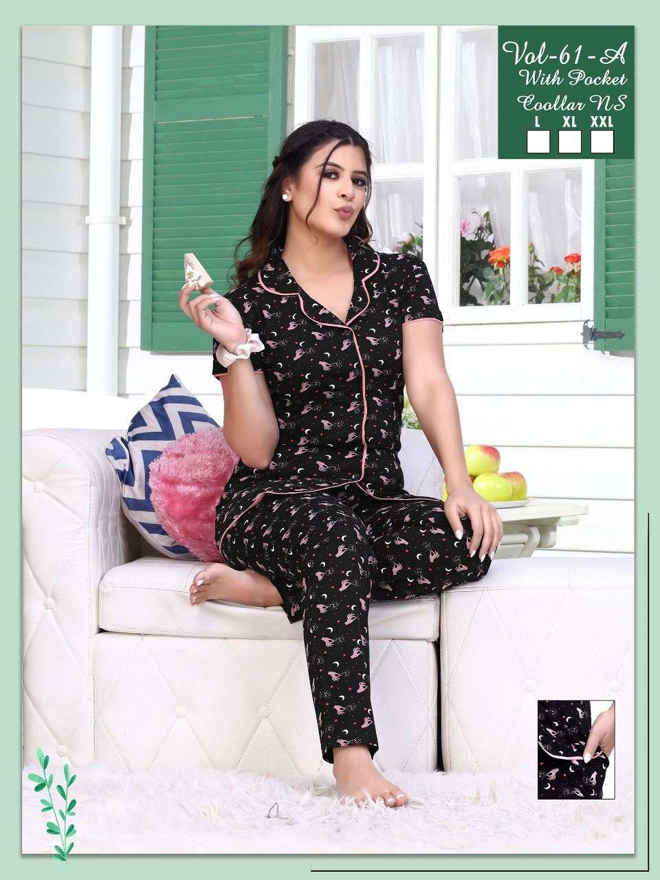 VOL-61A BY FASHION TALK 01 TO 06 SERIES BEAUTIFUL STYLISH FANCY COLORFUL CASUAL WEAR & ETHNIC WEAR HOSIERY COTTON NIGHT SUITS AT WHOLESALE PRICE