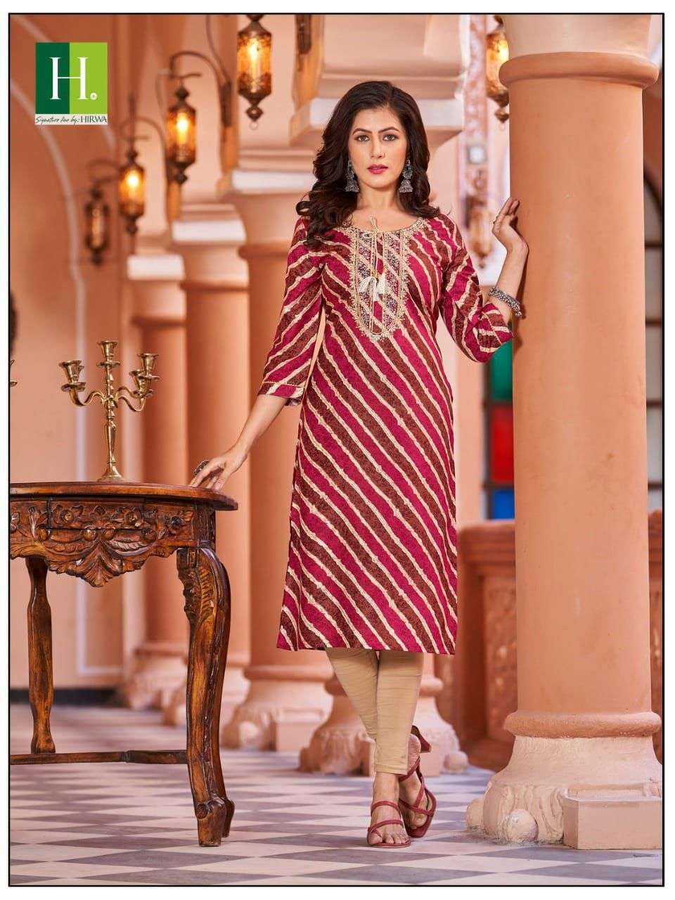 Leheriya By Hirwa 1001 To 1008 Series Designer Stylish Fancy Colorful Beautiful Party Wear & Ethnic Wear Collection Rayon Foil Kurtis At Wholesale Price