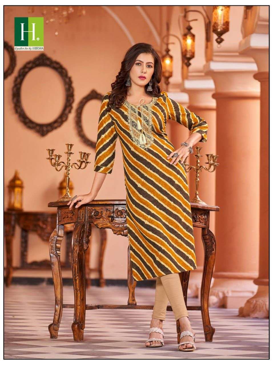 Leheriya By Hirwa 1001 To 1008 Series Designer Stylish Fancy Colorful Beautiful Party Wear & Ethnic Wear Collection Rayon Foil Kurtis At Wholesale Price