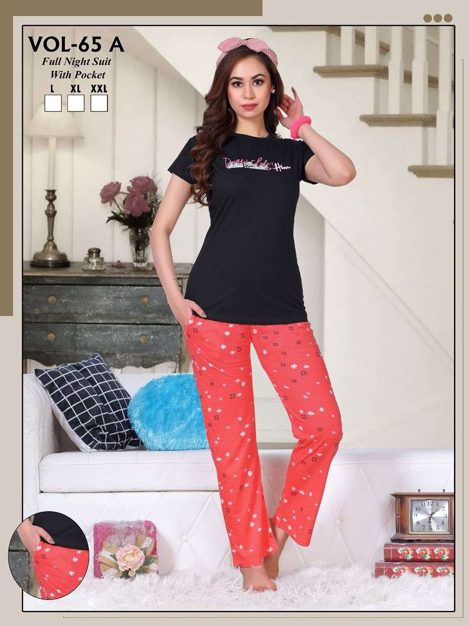 VOL-65A BY FASHION TALK 01 TO 06 SERIES BEAUTIFUL STYLISH FANCY COLORFUL CASUAL WEAR & ETHNIC WEAR HOSIERY COTTON TOP WITH BOTTOM AT WHOLESALE PRICE
