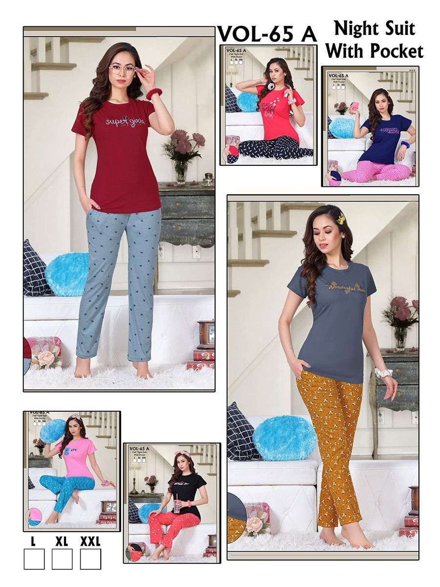 VOL-65A BY FASHION TALK 01 TO 06 SERIES BEAUTIFUL STYLISH FANCY COLORFUL CASUAL WEAR & ETHNIC WEAR HOSIERY COTTON TOP WITH BOTTOM AT WHOLESALE PRICE