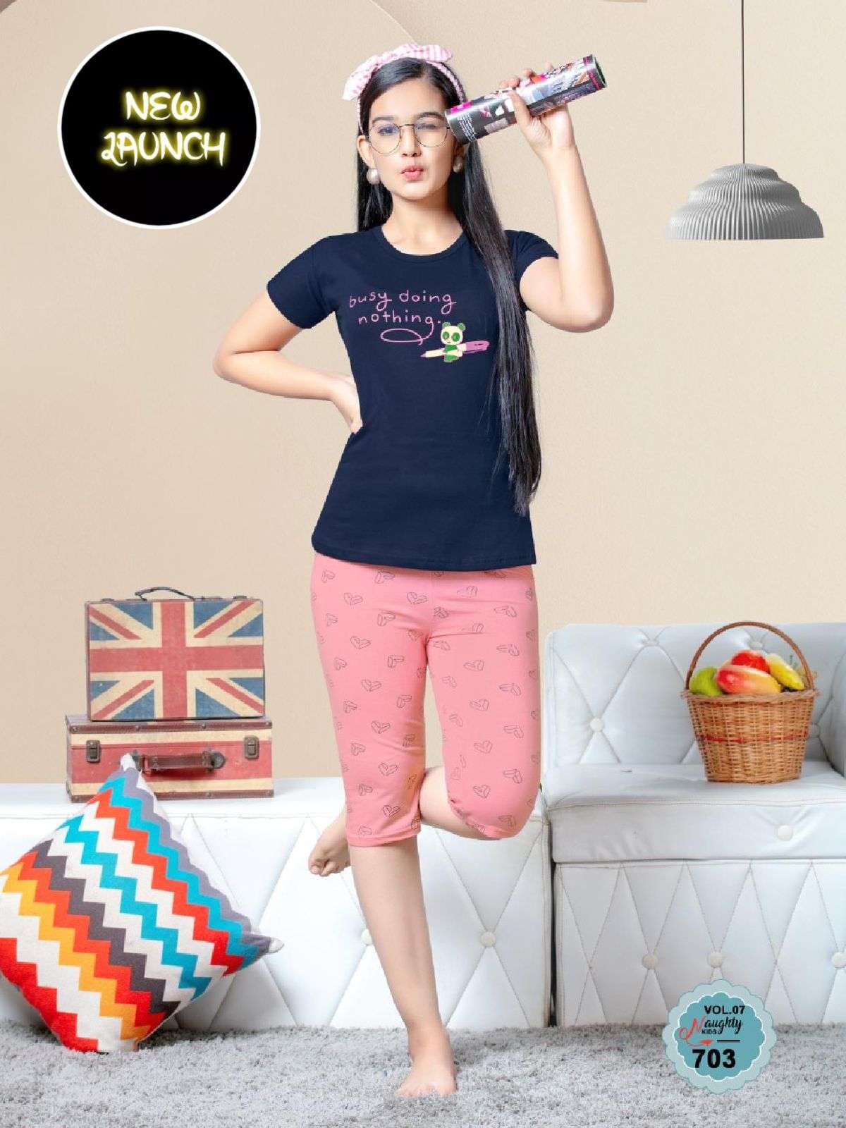 CAPRI VOL-7 BY FASHION TALK 701 TO 706 SERIES BEAUTIFUL STYLISH FANCY COLORFUL CASUAL WEAR & ETHNIC WEAR HOSIERY COTTON NIGHT SUITS AT WHOLESALE PRICE