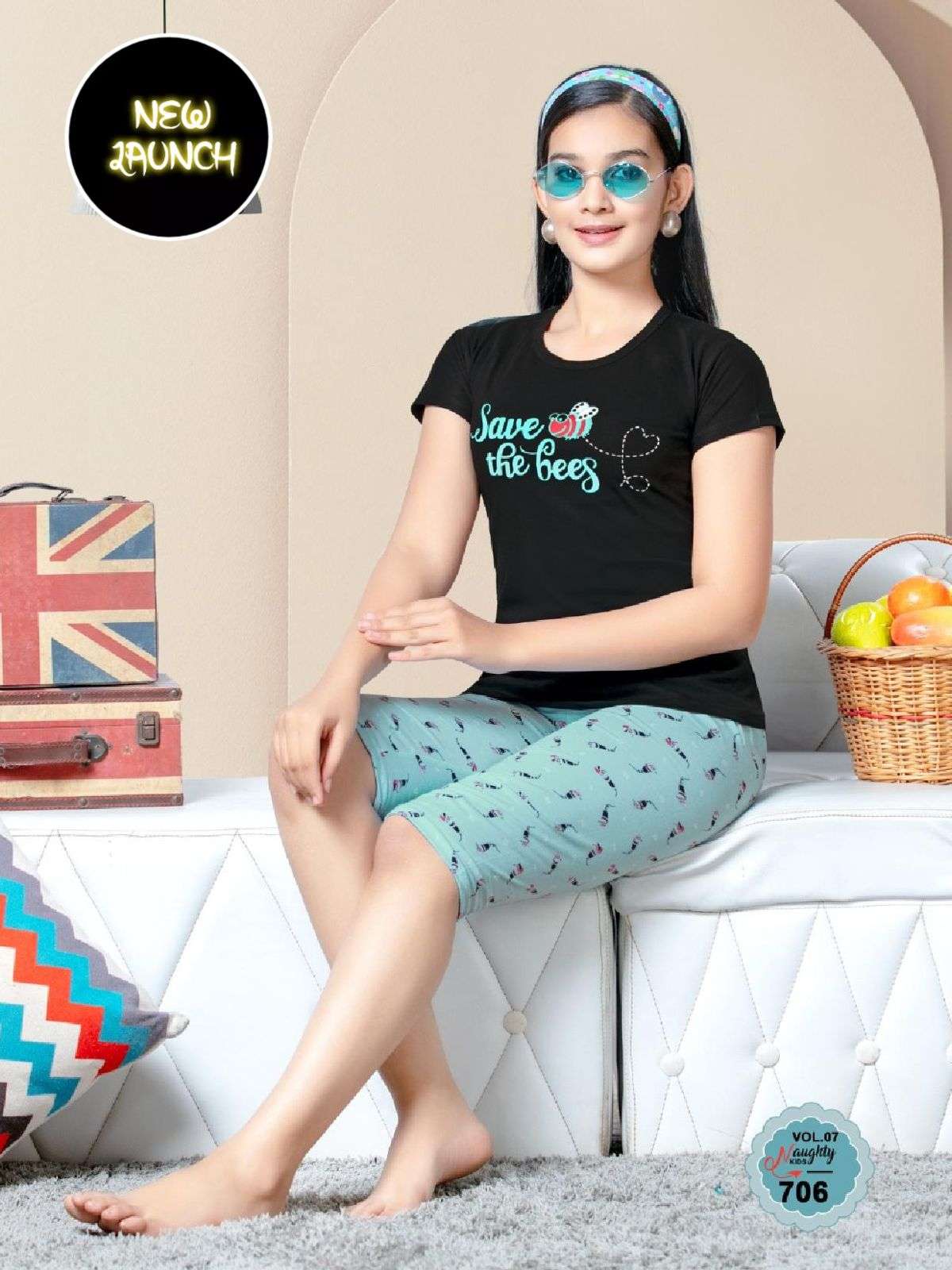 CAPRI VOL-7 BY FASHION TALK 701 TO 706 SERIES BEAUTIFUL STYLISH FANCY COLORFUL CASUAL WEAR & ETHNIC WEAR HOSIERY COTTON NIGHT SUITS AT WHOLESALE PRICE