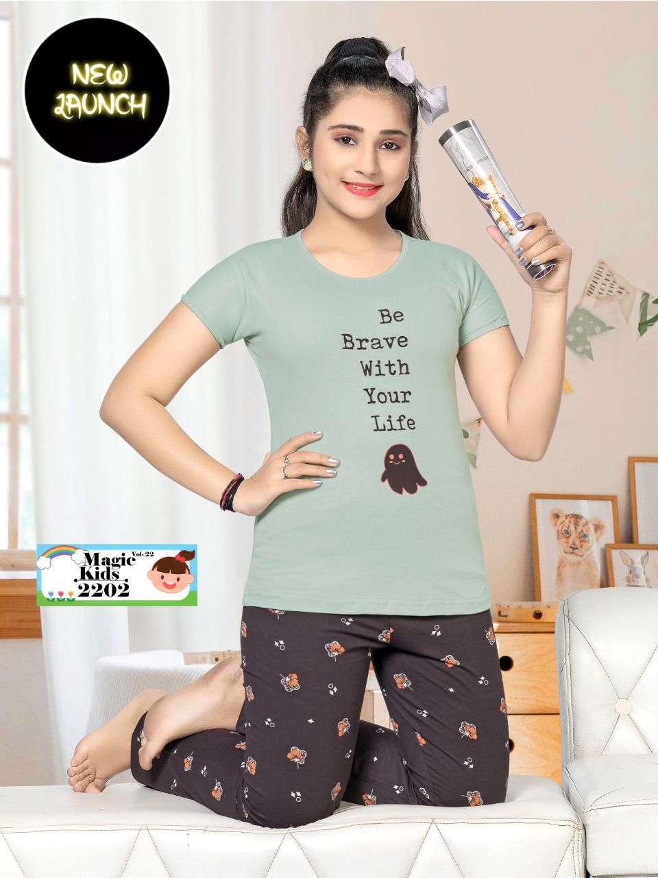 CAPRI VOL-22 BY FASHION TALK 2201 TO 2206 SERIES BEAUTIFUL STYLISH FANCY COLORFUL CASUAL WEAR & ETHNIC WEAR HOSIERY COTTON NIGHT SUITS AT WHOLESALE PRICE