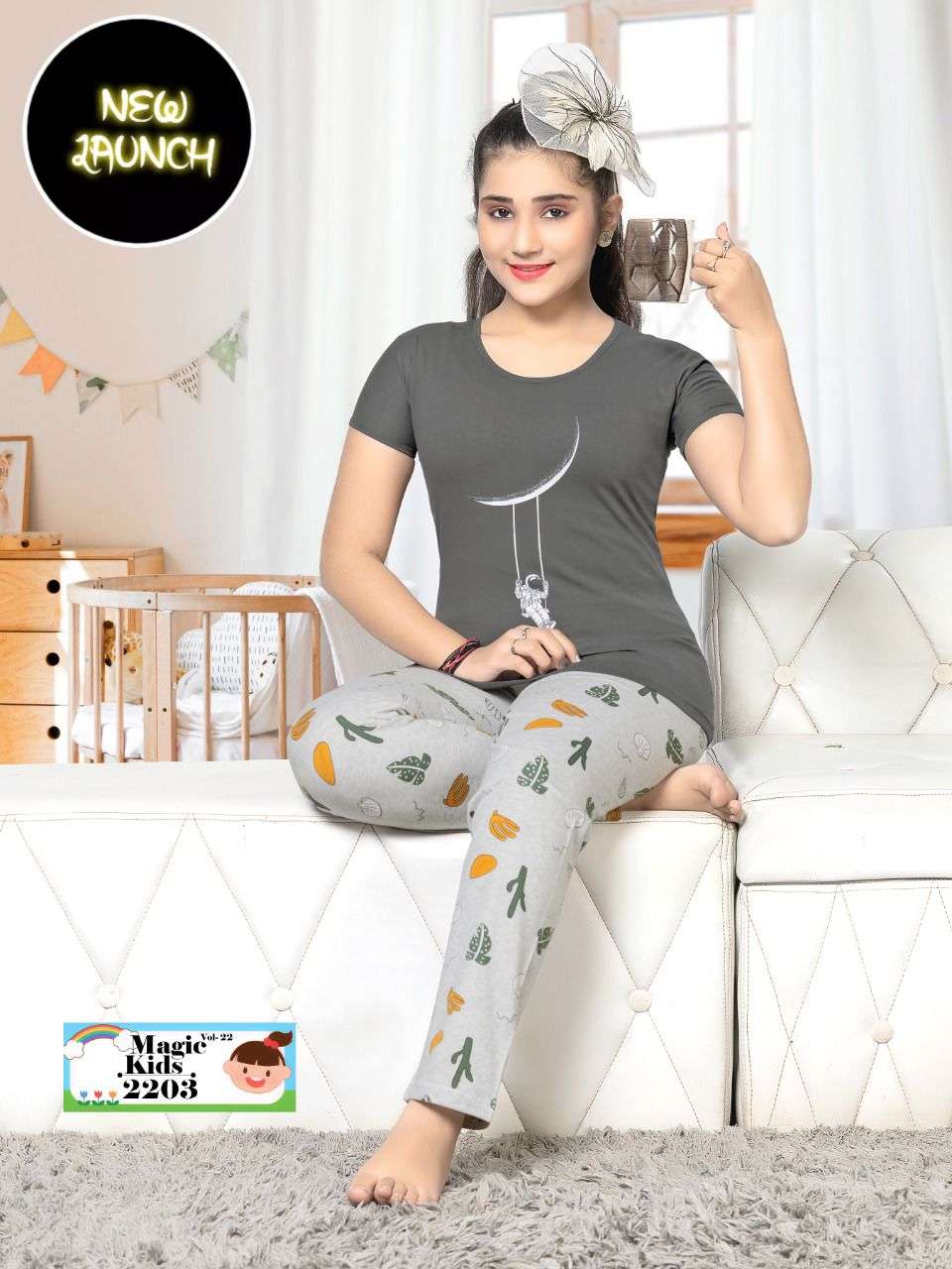 CAPRI VOL-22 BY FASHION TALK 2201 TO 2206 SERIES BEAUTIFUL STYLISH FANCY COLORFUL CASUAL WEAR & ETHNIC WEAR HOSIERY COTTON NIGHT SUITS AT WHOLESALE PRICE