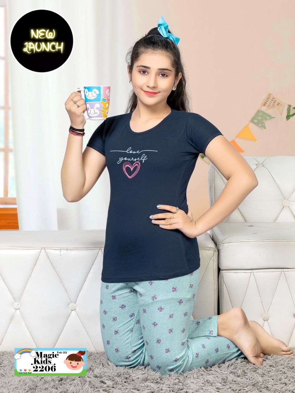 CAPRI VOL-22 BY FASHION TALK 2201 TO 2206 SERIES BEAUTIFUL STYLISH FANCY COLORFUL CASUAL WEAR & ETHNIC WEAR HOSIERY COTTON NIGHT SUITS AT WHOLESALE PRICE