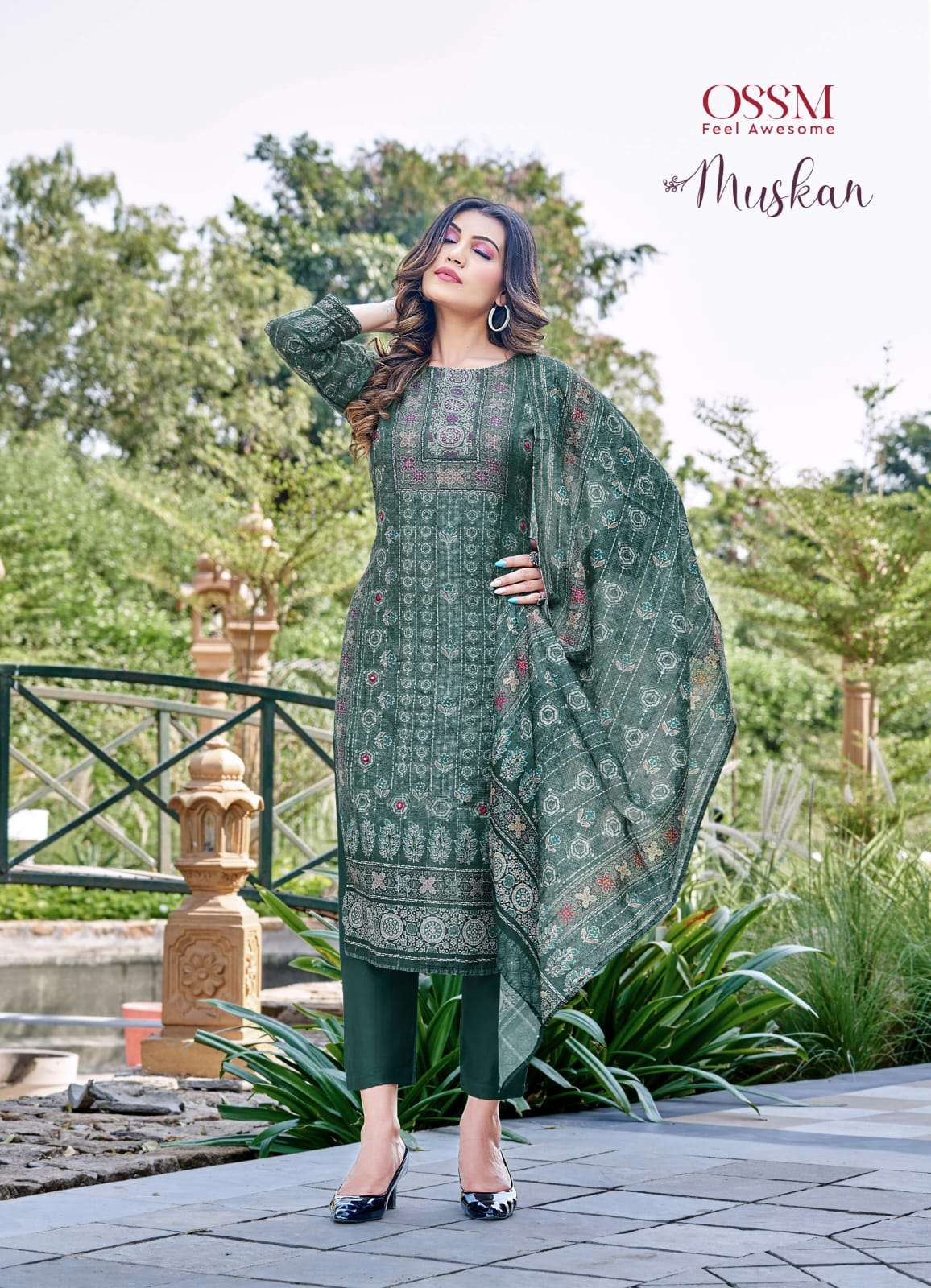MUSKAN BY OSSM 1001 TO 1005 SERIES BEAUTIFUL STYLISH SUITS FANCY COLORFUL CASUAL WEAR & ETHNIC WEAR & READY TO WEAR VISCOSE SILK DRESSES AT WHOLESALE PRICE
