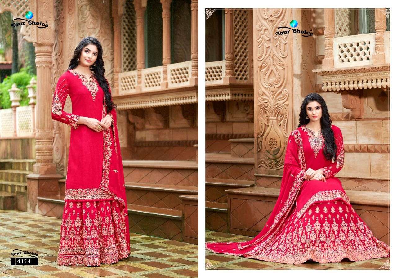 GLORY BY YOUR CHOICE 4152 TO 4155 SERIES BEAUTIFUL SHARARA SUITS COLORFUL STYLISH FANCY CASUAL WEAR & BLOOMING GREORGETTE DRESSES AT WHOLESALE PRICE