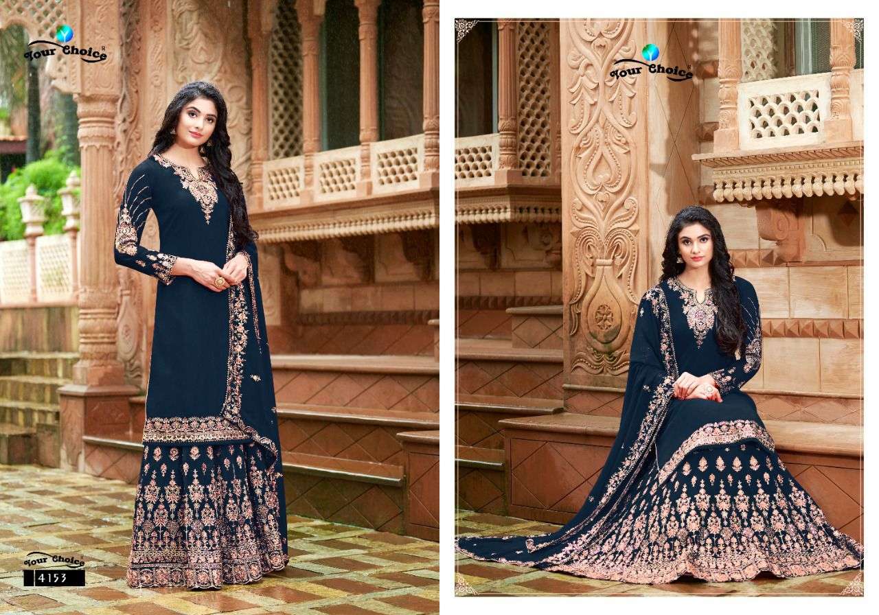 GLORY BY YOUR CHOICE 4152 TO 4155 SERIES BEAUTIFUL SHARARA SUITS COLORFUL STYLISH FANCY CASUAL WEAR & BLOOMING GREORGETTE DRESSES AT WHOLESALE PRICE
