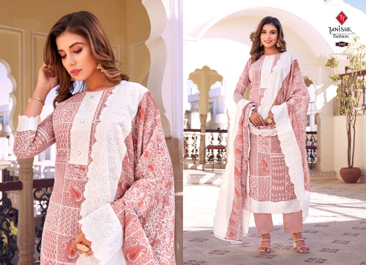 FALAK VOL 4 BY TANISHK FASHION 5301 TO 5308 SERIES DESIGNER STYLISH FANCY COLORFUL BEAUTIFUL PARTY WEAR & PURE COTTON PRINT KURTIS AT WHOLESALE PRICE