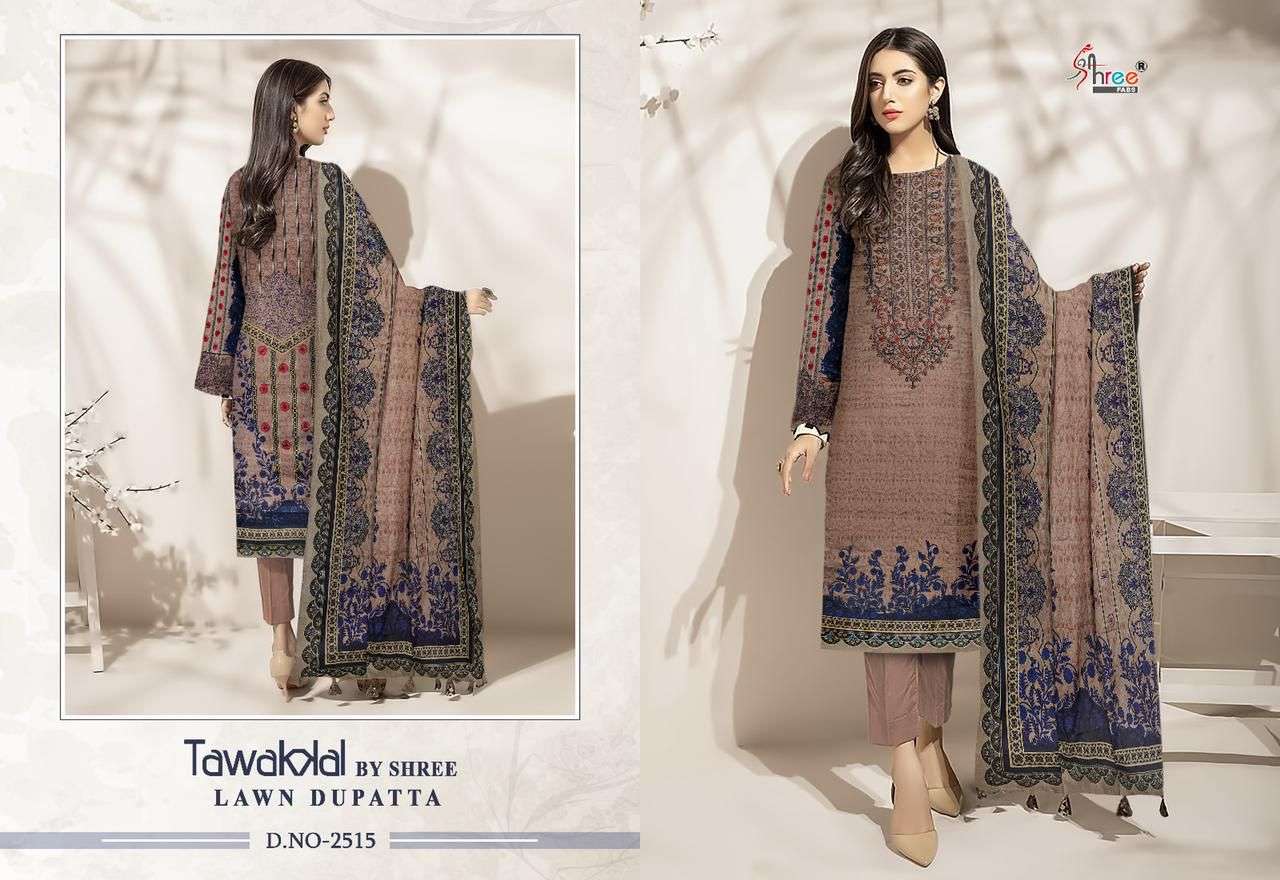  TAWAKKAL BY SHREE FAB 2514 TO 2521 SERIES INDIAN SUITS BEAUTIFUL FANCY COLORFUL STYLISH PARTY WEAR & OCCASIONAL WEAR PURE COTTON  PRINT DRESSES AT WHOLESALE PRICE