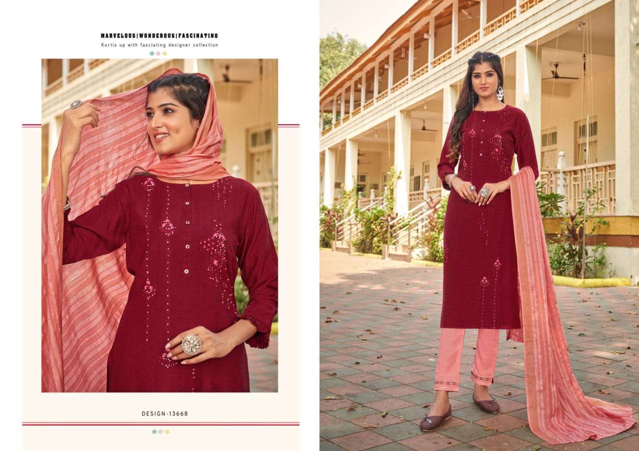 HECTOR BY KALAROOP 13664 TO 13669 SERIES DESIGNER SUITS BEAUTIFUL FANCY COLORFUL STYLISH PARTY WEAR & OCCASIONAL WEAR HEAVY COTTON SILK EMBROIDERY DRESSES AT WHOLESALE PRICE
