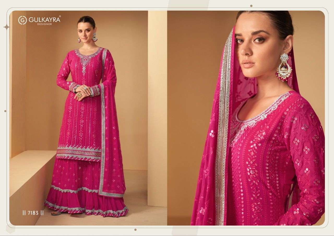 Imlie By Gulkayra Designer 7180 To 7183 Series Designer Sharara Suits Beautiful Fancy Colorful Stylish Party Wear & Occasional Wear Georgette Dresses At Wholesale Price