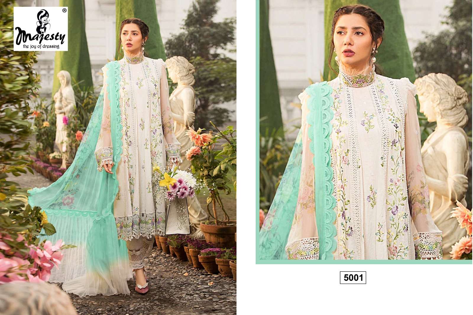 MARIA SUPER HIT BY MAJESTY 5001 TO 5004 SERIES PAKISTANI SUITS BEAUTIFUL FANCY COLORFUL STYLISH PARTY WEAR & OCCASIONAL WEAR PURE COTTON DIGITAL PRINT DRESSES AT WHOLESALE PRICE