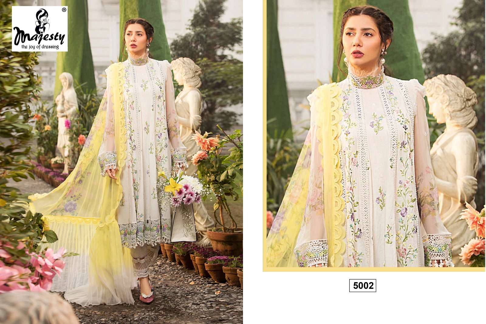 MARIA SUPER HIT BY MAJESTY 5001 TO 5004 SERIES PAKISTANI SUITS BEAUTIFUL FANCY COLORFUL STYLISH PARTY WEAR & OCCASIONAL WEAR PURE COTTON DIGITAL PRINT DRESSES AT WHOLESALE PRICE
