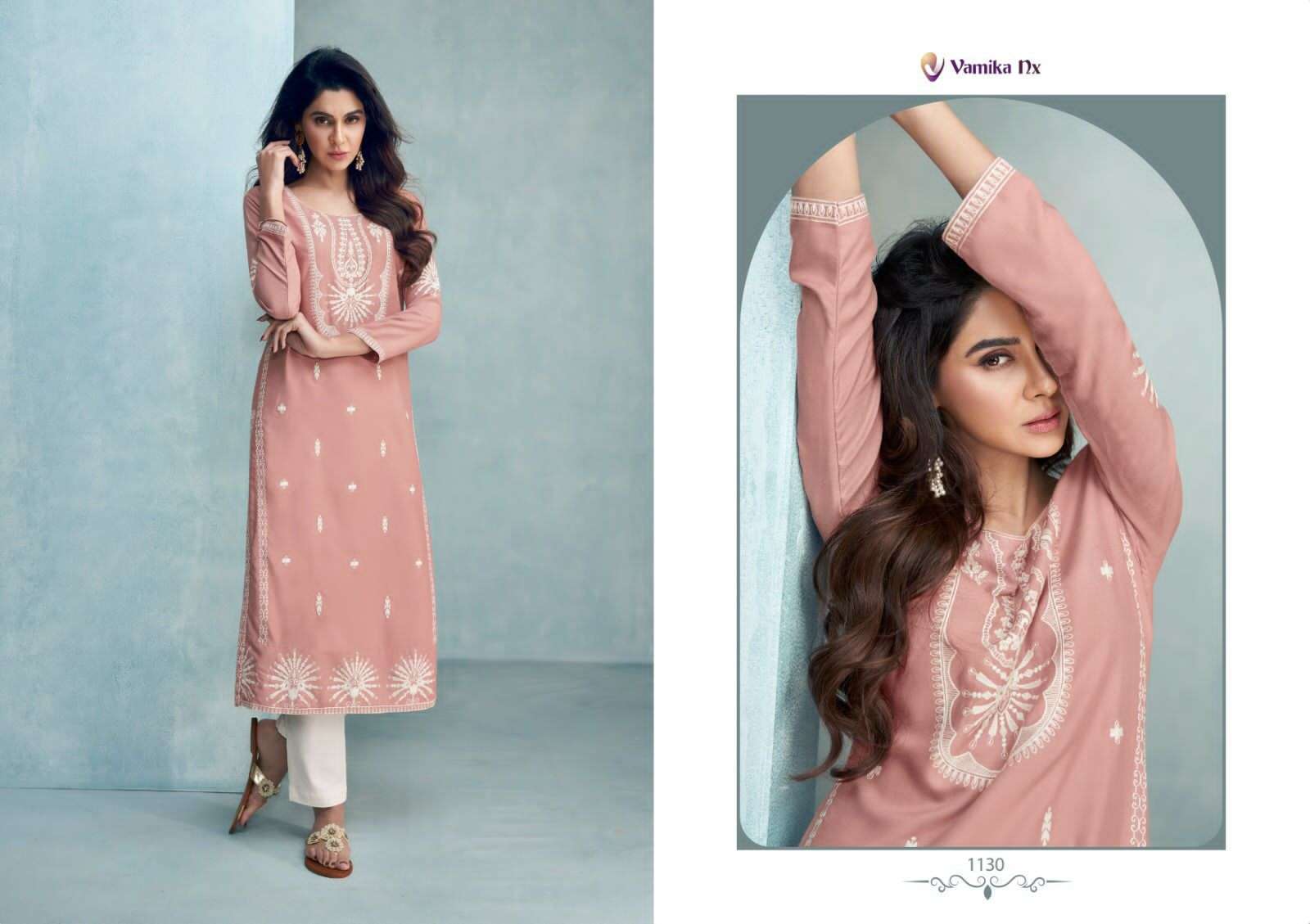 Rooh Vol-6 By Vamika 1130 To 1135 Series Designer Stylish Fancy Colorful Beautiful Party Wear & Ethnic Wear Collection Rayon Viscose Kurtis With Bottom At Wholesale Price