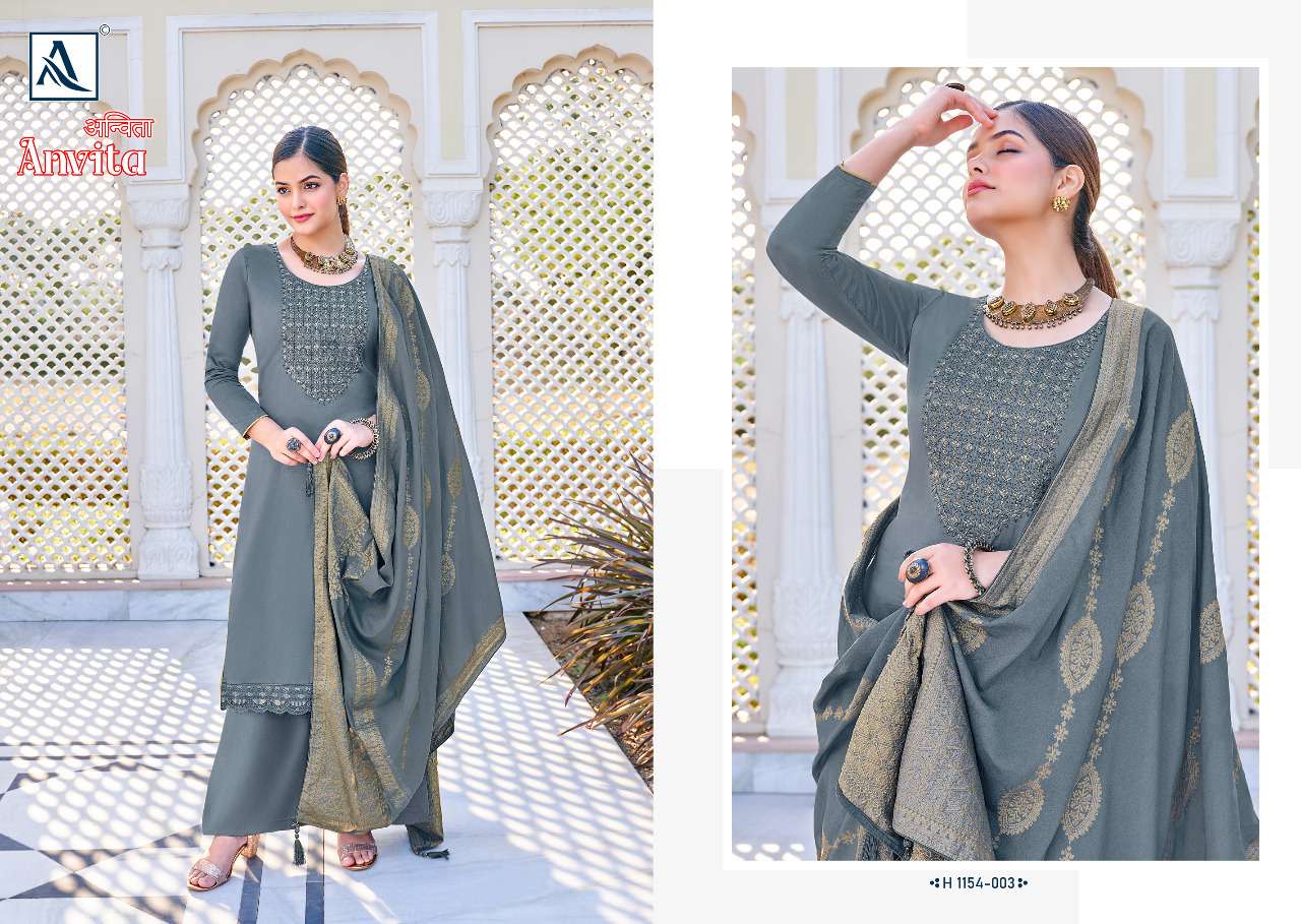 ANVITA BY ALOK SUITS 1154-001 TO 1154-006 SERIES DESIGNER STYLISH FANCY COLORFUL BEAUTIFUL PARTY WEAR & ETHNIC WEAR COLLECTION PURE VISCOSE JACQUARD DRESSES AT WHOLESALE PRICE