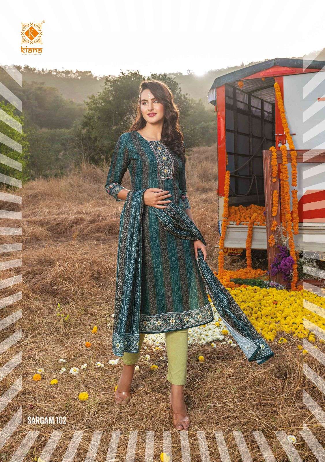 SARGAM BY KIANA 101 TO 108 SERIES FESTIVE SUITS BEAUTIFUL FANCY COLORFUL STYLISH PARTY WEAR & OCCASIONAL WEAR MUSLIN DIGITAL PRINT DRESSES AT WHOLESALE PRICE