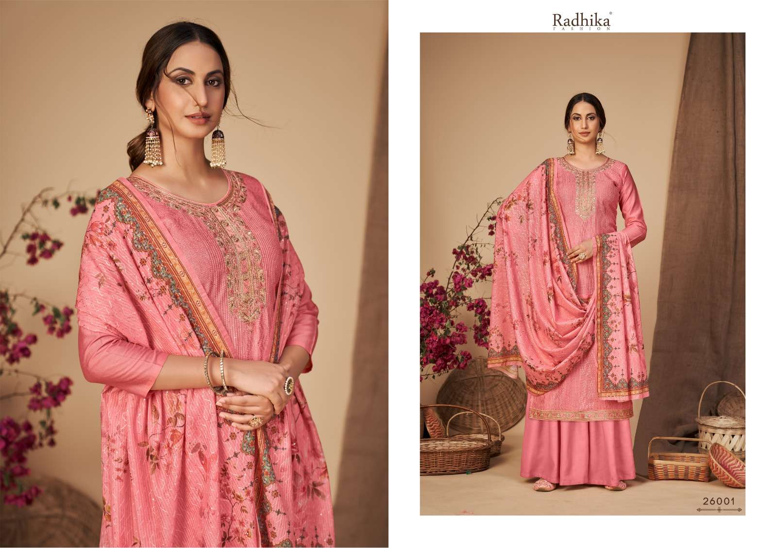 Eliza By Radhika Fashion 26001 To 26004 Series Beautiful Festive Suits Stylish Fancy Colorful Casual Wear & Ethnic Wear Pure Viscose Modal Chanderi Print Dresses At Wholesale Price