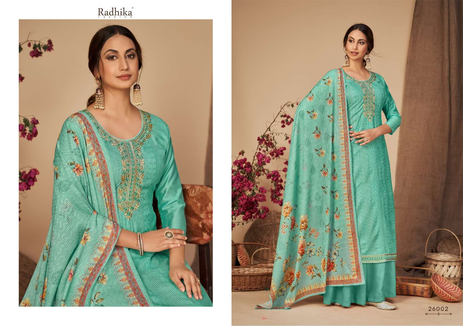 Eliza By Radhika Fashion 26001 To 26004 Series Beautiful Festive Suits Stylish Fancy Colorful Casual Wear & Ethnic Wear Pure Viscose Modal Chanderi Print Dresses At Wholesale Price