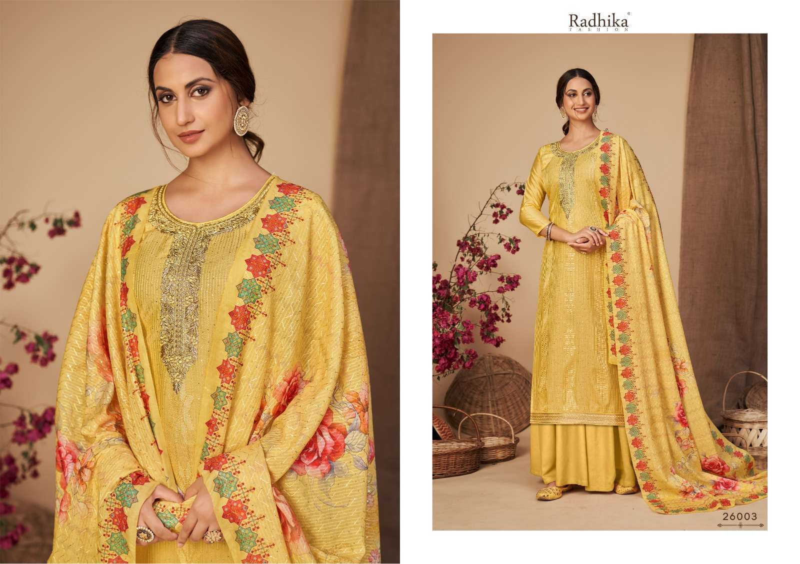 Eliza By Radhika Fashion 26001 To 26004 Series Beautiful Festive Suits Stylish Fancy Colorful Casual Wear & Ethnic Wear Pure Viscose Modal Chanderi Print Dresses At Wholesale Price