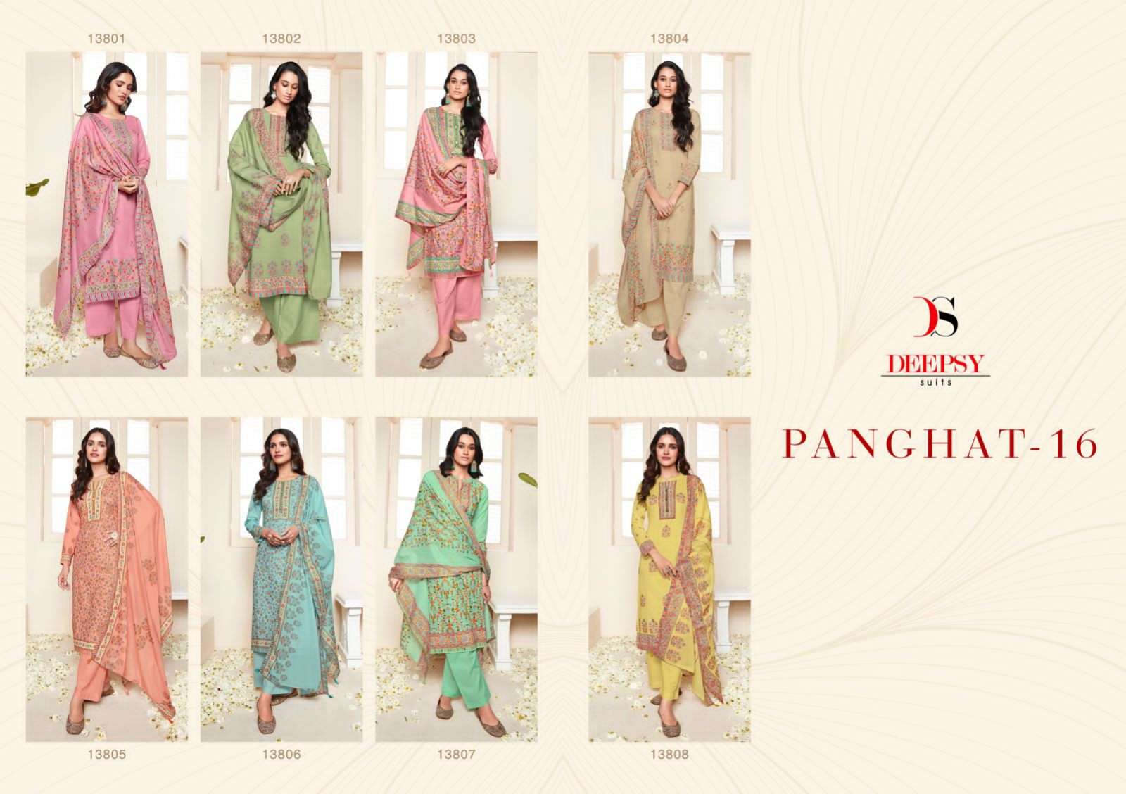 Panghat Vol-16 By Deepsy Suits 13801 To 13806 Series Beautiful Pakistani Suits Colorful Stylish Fancy Casual Wear & Ethnic Wear Pure Cotton Embroidered Dresses At Wholesale Price