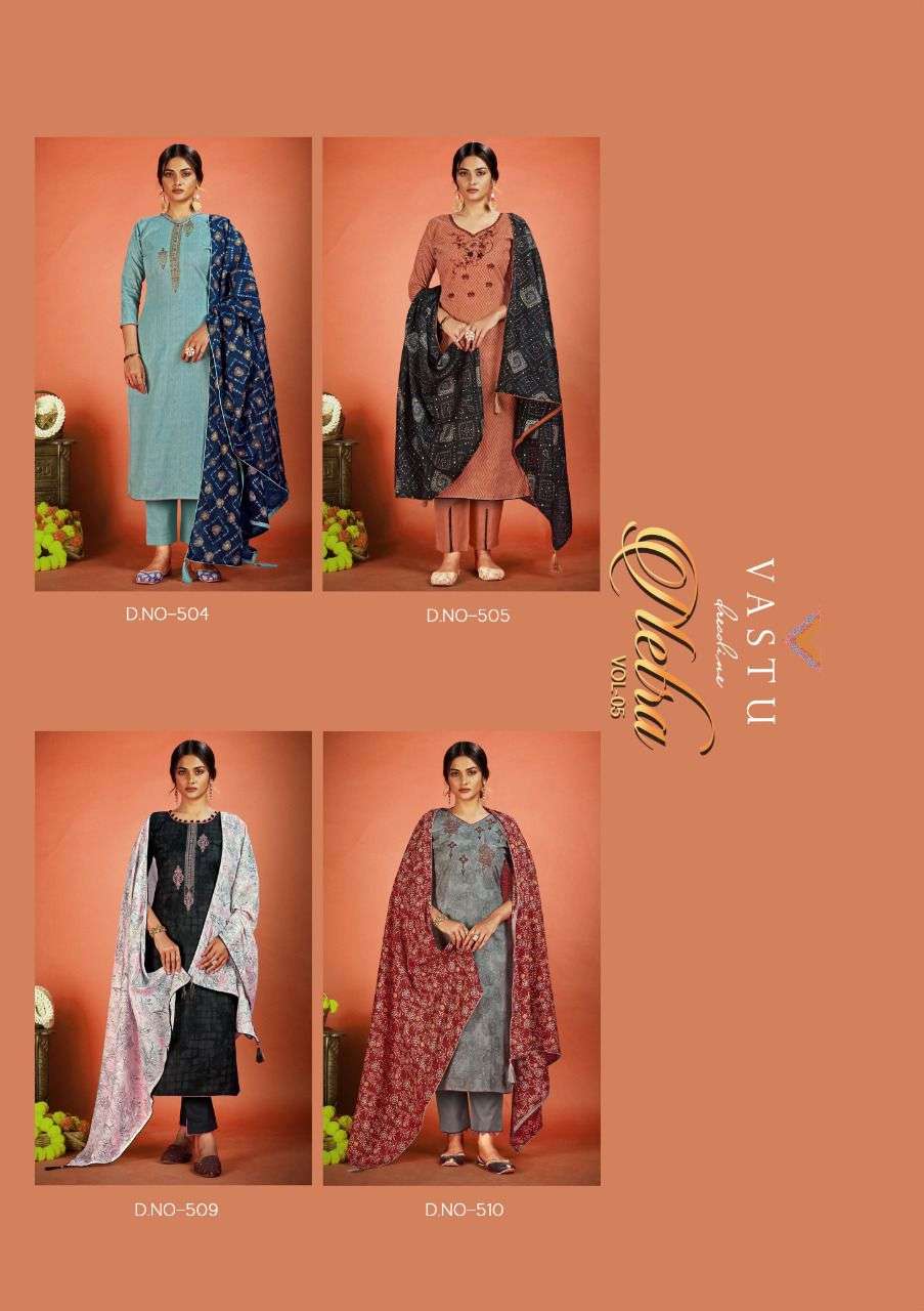 NETRA VOL-5 BY VASTU TEX 501 TO 510 SERIES BEAUTIFUL SUITS COLORFUL STYLISH FANCY CASUAL WEAR & ETHNIC WEAR LAWN COTTON PRINT DRESSES AT WHOLESALE PRICE