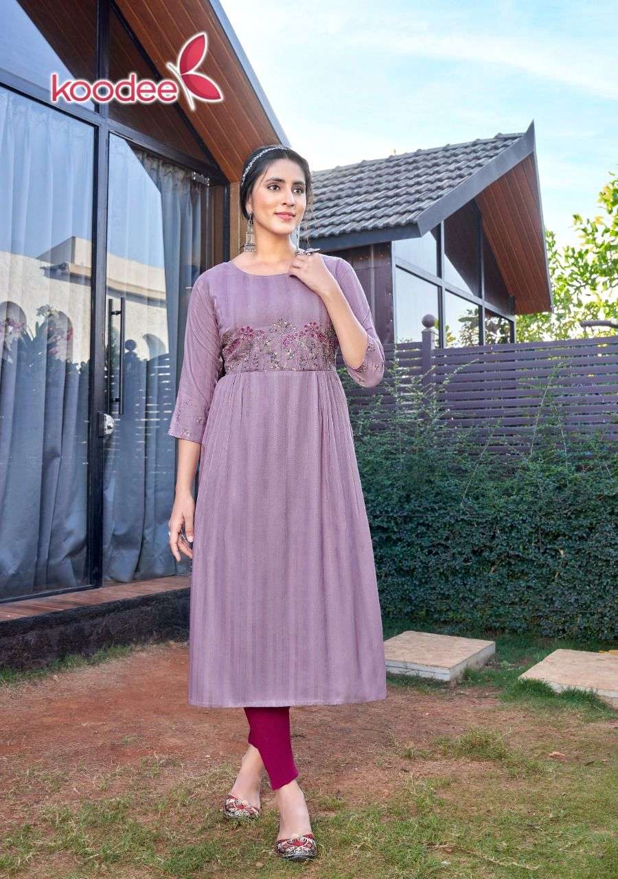 Morni Vol-1 By Koodee 1001 To 1006 Series Designer Stylish Fancy Colorful Beautiful Party Wear & Ethnic Wear Collection Rayon Embroidered Kurtis At Wholesale Price