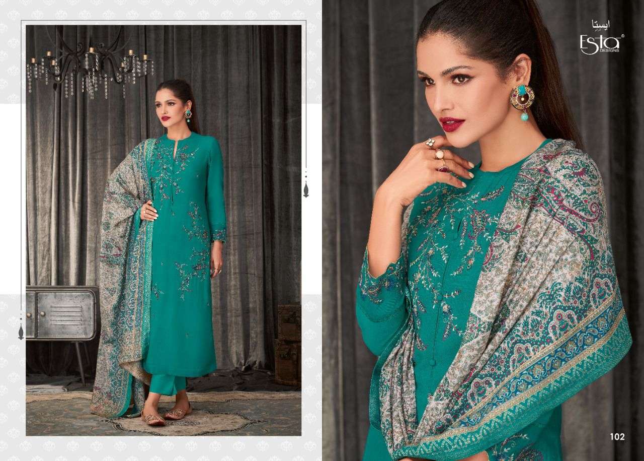 AKIRAH BY ESTA DESIGNS 1001 TO 1007 SERIES SUITS BEAUTIFUL FANCY COLORFUL STYLISH PARTY WEAR & OCCASIONAL WEAR PURE MUSLIN SILK DRESSES AT WHOLESALE PRICE