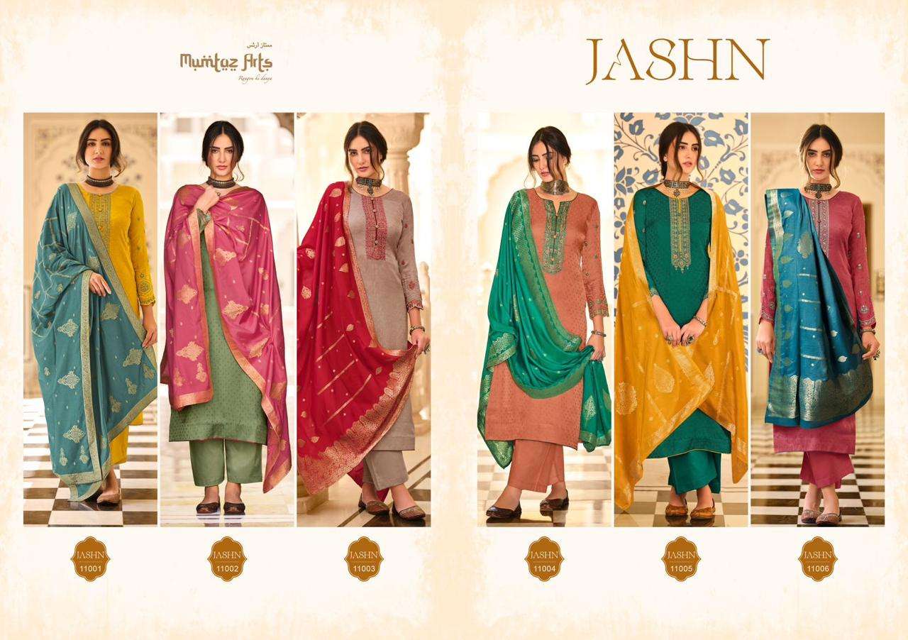 Jashn By Mumtaz Arts 1001 To 1006 Series Beautiful Suits Colorful Stylish Fancy Casual Wear &Soft Silk Fabric With Embroidery Dresses At Wholesale Price