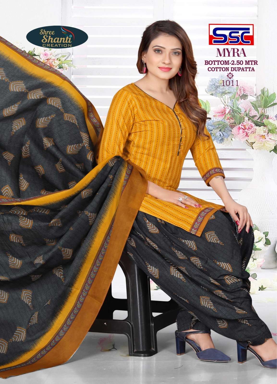 MYRA VOL-6 BY SHREE SHANTI CREATION 1001 TO 1012 SERIES BEAUTIFUL SUITS COLORFUL STYLISH FANCY CASUAL WEAR & ETHNIC WEAR SOFT COTTON DRESSES AT WHOLESALE PRICE